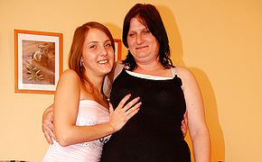 Naughty old and young lesbians have fun